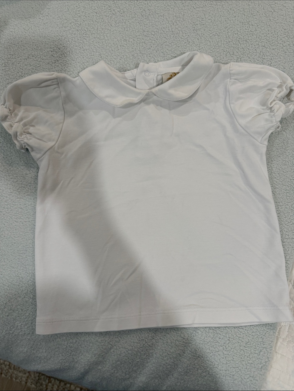 The Beaufort Bonnet Company White Peter Pan Collar Puff Sleeve Top